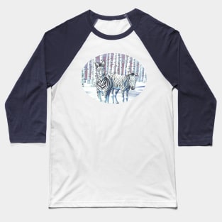 Zebras in the Snow Baseball T-Shirt